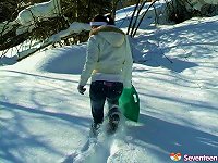 Free Sex Extra-ordinary Outdoors Scene In Snowy Grounds Along Impatient Teen Girl